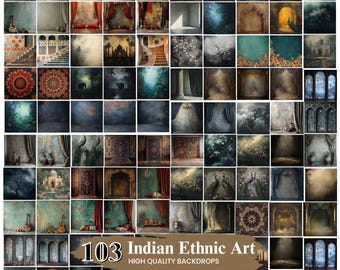 100+ Indian Ethnic Backdrops, Indian Style Traditional Studio Backgrounds, Fine Art Photography (Digital Download)