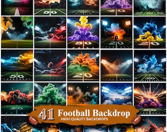 Football Stadium Backdrop, Colored Smoke Backgrounds (Digital Download)
