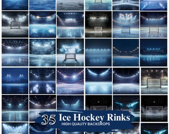 Fondos digitales para pistas de hockey sobre hielo, fondos para fotografía deportiva (descarga digital)