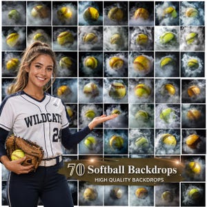 Fotobakgrunder med softbollrök, skolaffischer, digital nedladdning