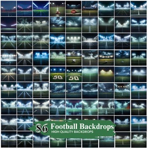 Football Stadium Backgrounds, Sports Photography, Dramatic Lights Backdrops (Digital Download)
