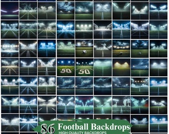 Football Stadium Backgrounds, Sports Photography, Dramatic Lights Backdrops (Digital Download)