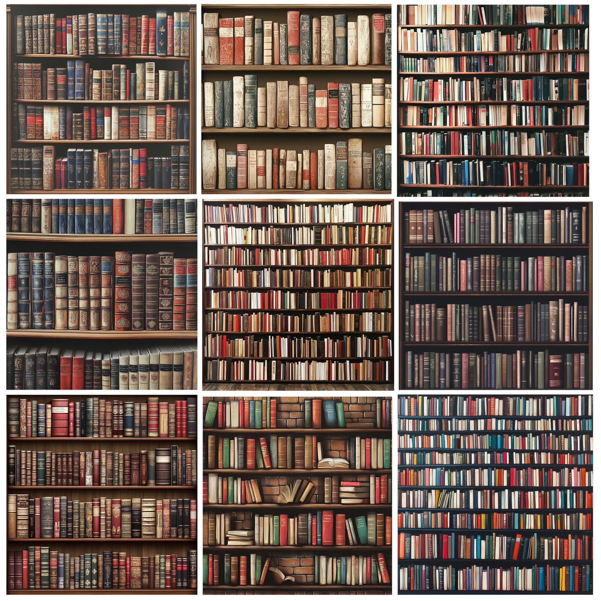 100+ Classic Bookshelf Digital Photography Background, Library Wall ...