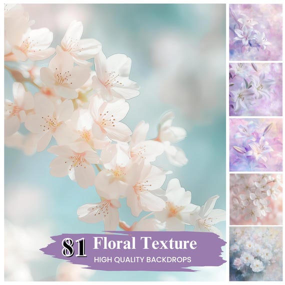 Digital Flower Overlays