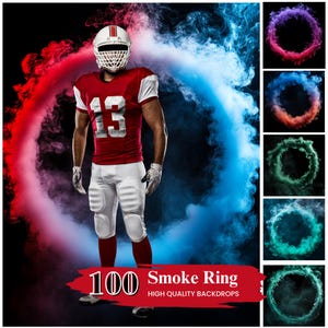 90+ Light & Smoke Ring Sport Backdrops for Composite Photography, Digital Fog Background, Player Poster, Team Photo Backdrop