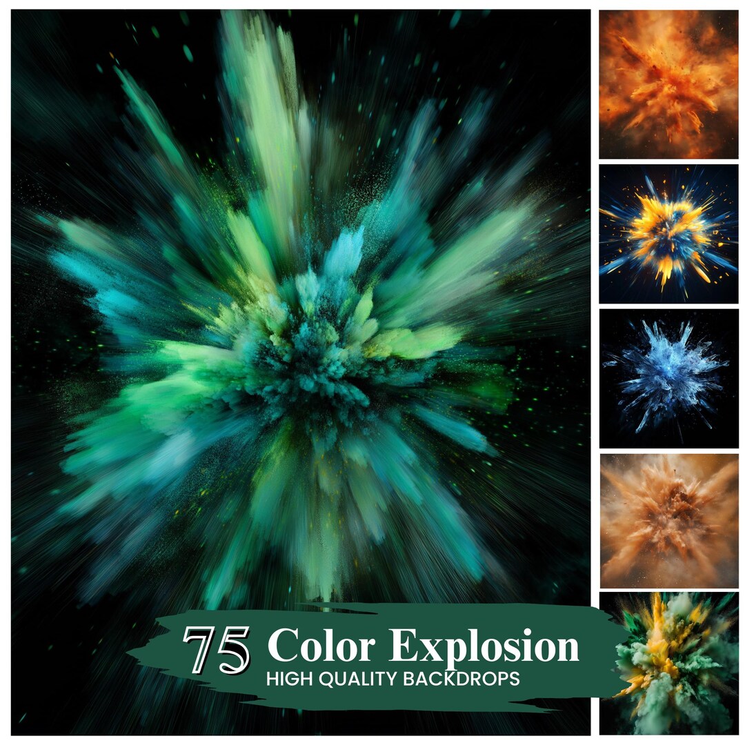 Explosion Back Drop Color Explosion Backdrop, Sports Backdrops Bundle, Powder Paint Splash ...