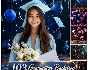 100+ Graduation Photography Backdrop, Senior Portrait Background (Digital Download)