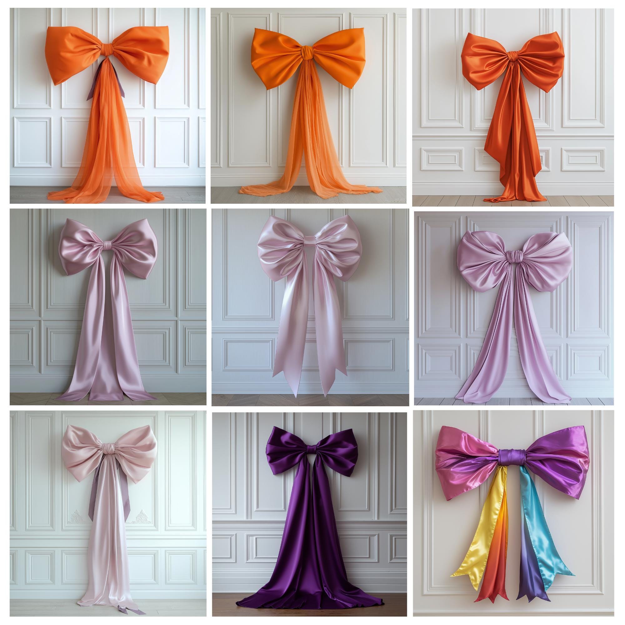 50+ Big Velour Bow Digital Backdrops, Ribbon Studio Digital Backdrops ...