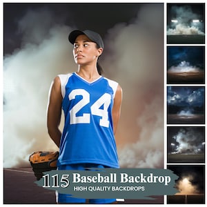 100+ Baseball Digital Backdrop, Baseball Stadium Light, Baseball Field Background, Softball Background, Sports Poster Template, Smoke Effect