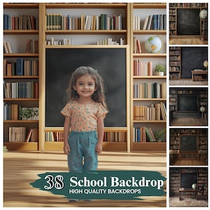 30+ Back to School Digital Backdrops, Fine Art Textures, Backdrops for First Day of School Child Photos, Photo Graduation, Digital Download