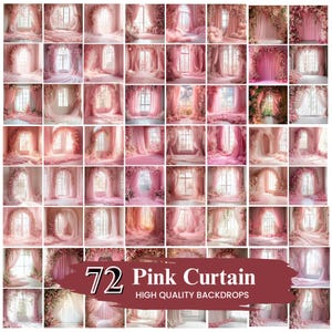 50+ Pink Curtain Maternity Digital Backdrops, Pink Floral Drape Castle Backdrops, Floral Texture Overlay Studio, Digital Download