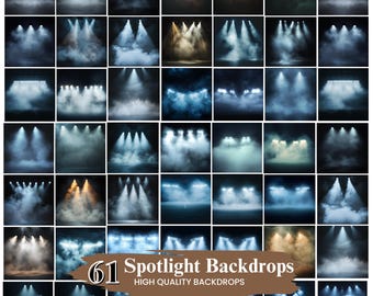 50+ Spotlight Backdrops With Stadium Lights, Fog Digital Backdrops, Sports Background, Soccer, Baseball, Football Stadium, Digital Download