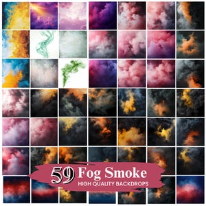 50+ Smoke Digital Backdrops, Rainbow Colors Texture Background, Sports Backgrounds and Overlay Bundle, Digital Download