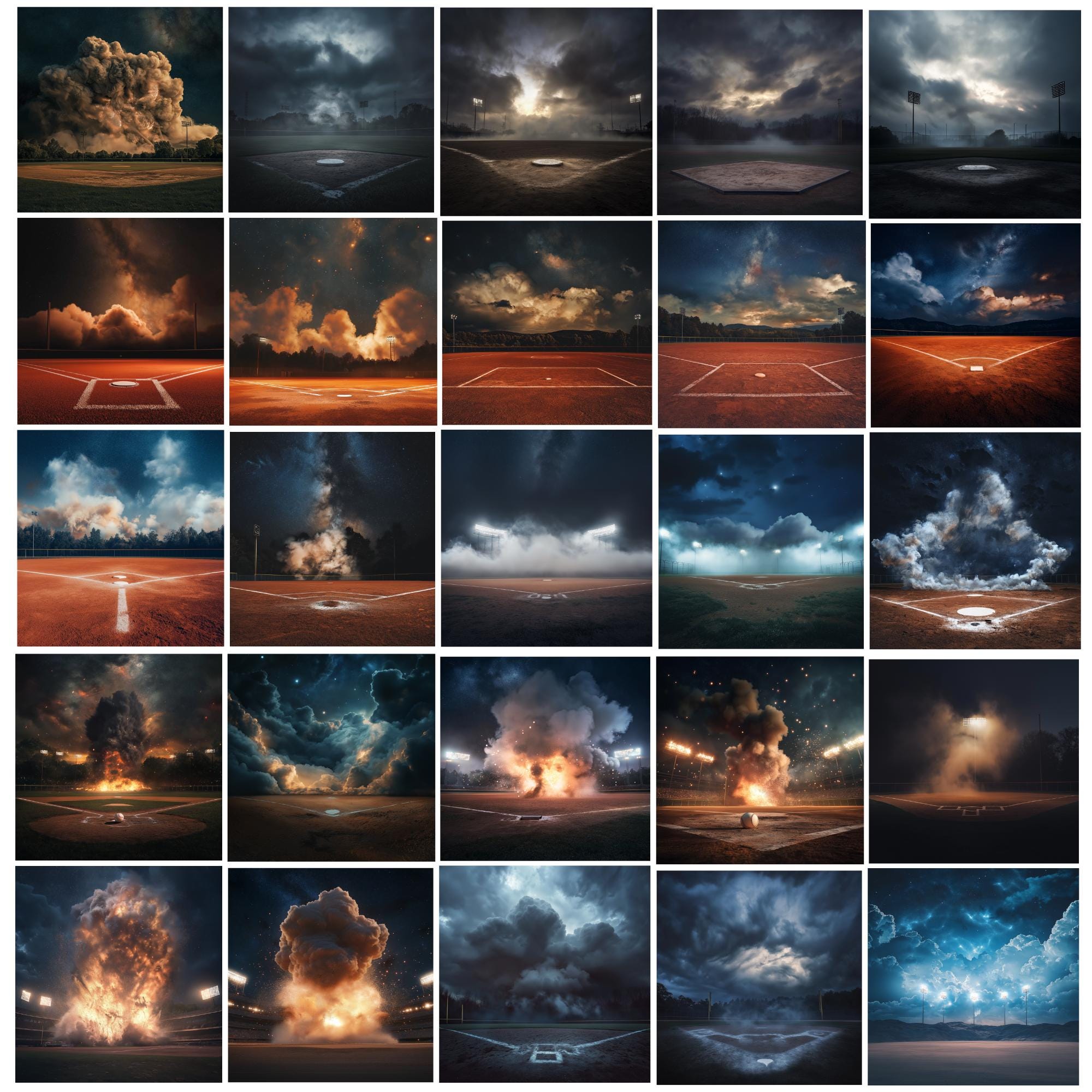 100+ Baseball Digital Backdrop, Baseball Stadium Light, Baseball Field ...