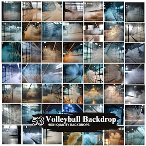 40+ Volleyball Digital Photo Backdrops, Volleyball Portraits Banner, Sports Poster, Senior Portrait, Memory Mate, Sports Poster Template