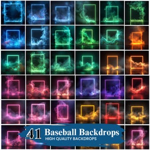 Neon Frame Sporty Backdrop, Basketball Digital Backdrops for Sports Photography, Basketball Background For Basketball Banner, School Sports