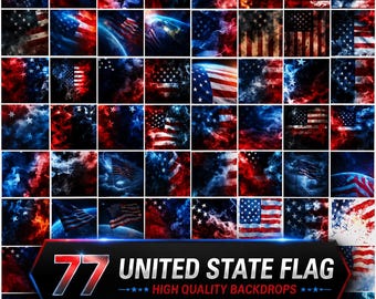 American Flag Backdrops, Patriotic Smoke Fog Photoshoot (Digital Download)