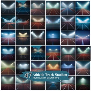 40+ Athletic Track Stadium Digital  Backdrop, Light Fog Digital Backdrops, Sports Poster Photography Background Portrait Photoshop Editing