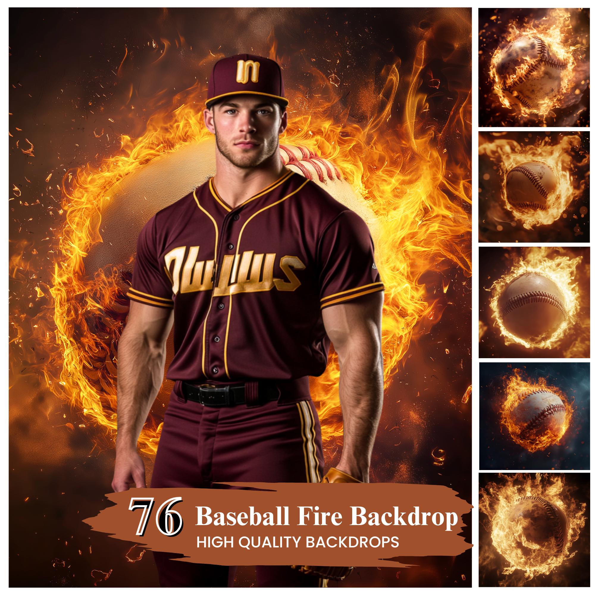 50+ Baseball Fire Backdrop, Softball Digital Backdrop, Sport Banner ...