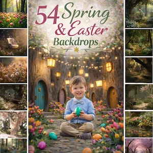 50+ Spring Digital Backdrops for Photography, Easter Backgrounds, Outdoor Nature Portrait Studio Backdrops, Digital Download