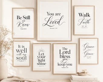 20+ Christian Scripture Wall Art, Minimalist Bible Verse Prints, Modern Farmhouse Bible Verse Art, Bible Quotes, Digital Download