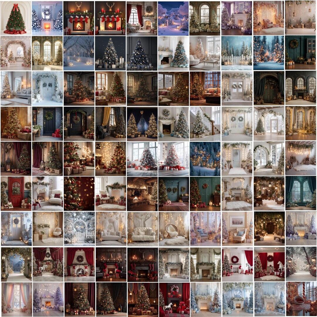 200+ Christmas Digital Backdrops, Festive Holiday Photography ...