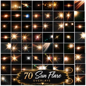 50+ Sun Flare Photo Overlays, Sunlight Effects (Digital Download)