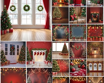 Christmas Bokeh Backdrops, Christmastime Digital backdrops, Holiday Photo Background Templates, Photoshop overlays, Digital Download