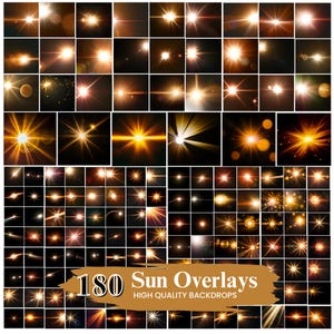 Oltre 150 sovrapposizioni di sole per sfondi digitali, sovrapposizioni di perdite di luce naturale, sovrapposizione di bagliori solari, tramonto per Photoshop, sovrapposizione di luce solare per Photoshop