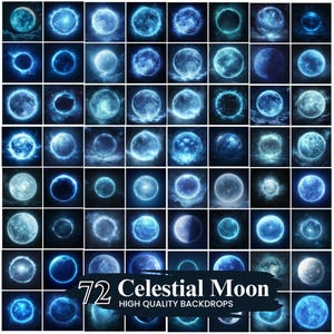 Celestial Moon Digital Backdrop, Full Moon Digital Photoshop Overlay Photography Backdrop, Maternity Digital Background, Portrait Background