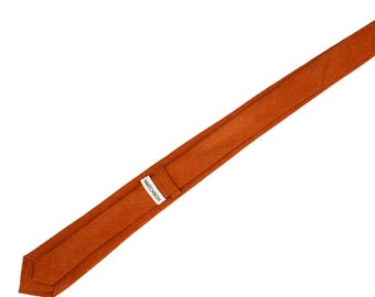 Cravatta Sottile Uomo Color Arancione Bruciato &ndash; The Ascot Shop (Nuova Con Etichette)