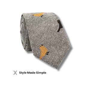 Skinny Bird Tie in Gray – Premium Late Fall & Winter Accessory for Business, Weddings and Casual Wear