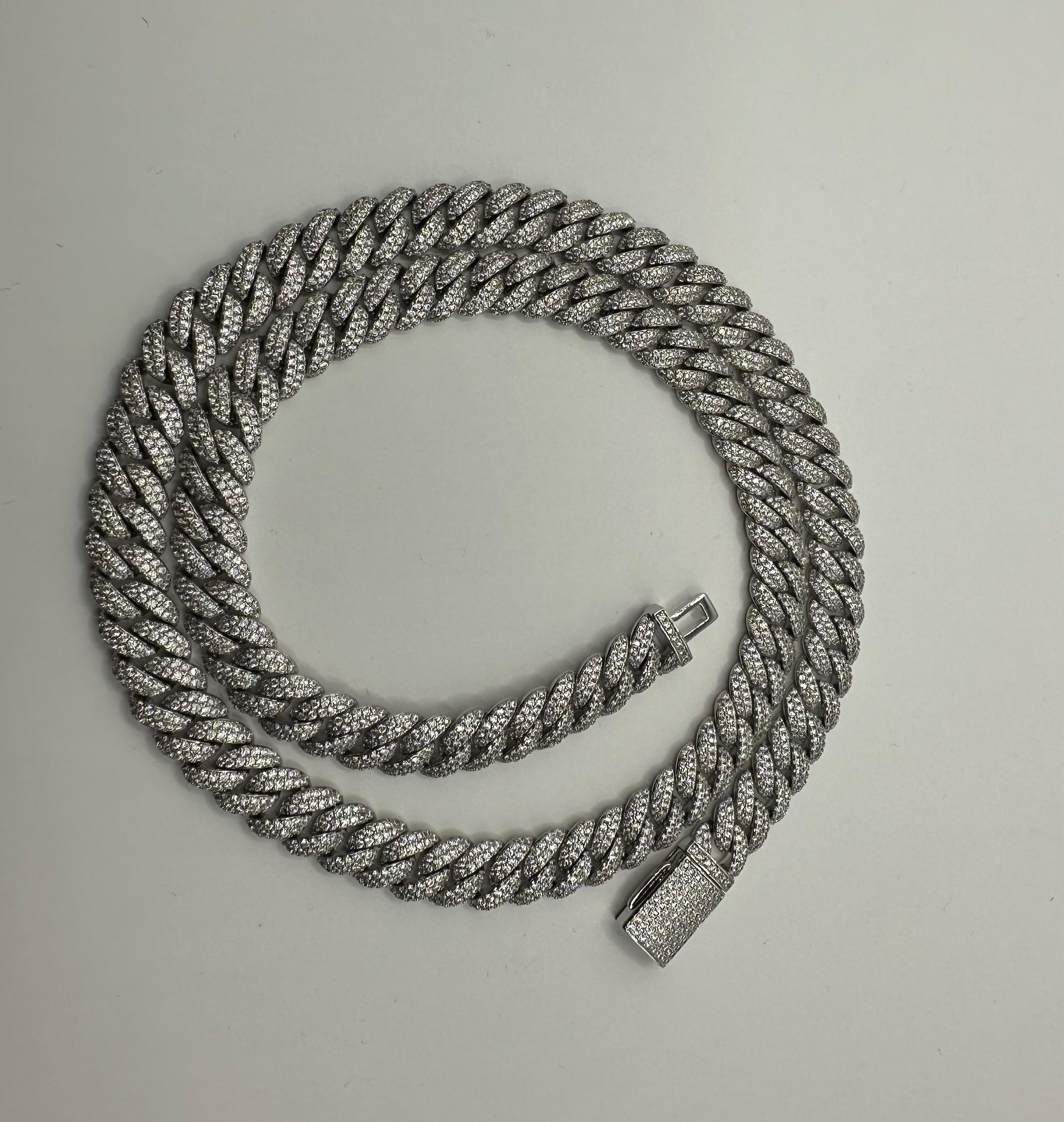 10mm 24” 110g 3AAA+ CZ Ice Hip Hop Miami Cuban Link Chain - White