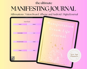 Manifestation Journal, Digital Manifestation Guide, Digital Vision Board, Law of Attraction Workbook, Manifesting Planner, Dream Journal
