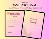 Anxiety Journal, Mental Health Journal, Daily Check-In for Mental Wellness, Self-Care Planner, Digital Anxiety Journal, Goodnotes Planner