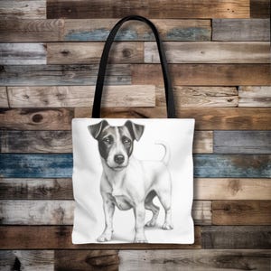 Tygväska (AOP) Jack Russell terrier shoppingväska, Jack Russell-present, Jack Russell-älskare, Jack Russell-konst, present till henne, present till honom