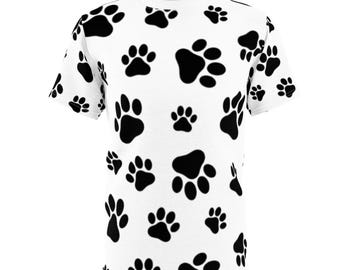 Maglietta unisex (AOP) con stampa di zampa di cane