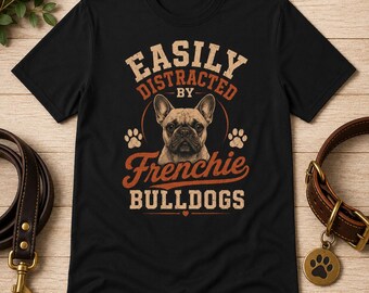 Maglietta con bulldog francese / Abbigliamento giocoso per amanti dei cani