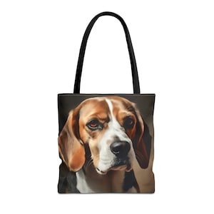 Tote Bag (AOP)Beagle shopping bag, beagle lover gift, dog lover gift, dog tote bag, pet lover gift, beagle art, beagle products, beagle gift