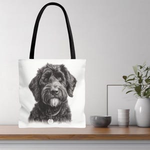 Bolsa de mano (AOP) Bolsa de compras para bernedoodle, regalo para amantes de los bernedoodles, regalo para amantes de los perros, bolsa de arte para bernedoodles, productos para bernedoodles, arte para amantes de los perros