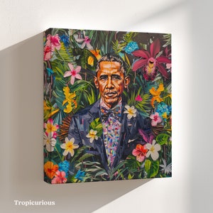 Obama with Flowers, Barack Obama Painting