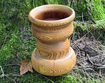 Handmade wood candle holder #17, unique grain pattern