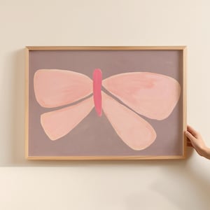 Pink & Lavender Butterfly Print | Minimalist Butterfly Art | Original Art | Kids Wall Art | Whimsical Art | Playful Kids Room Poster | Girly