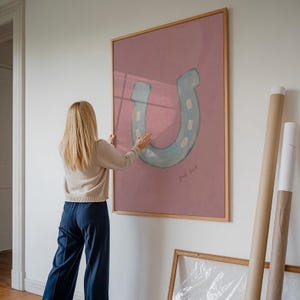 Pastellfärgat "Lycka till" hästskotryck: Västerländsk barnrumsdekor (digital nedladdning)