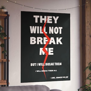 Póster "No me quebrantarán" / Fondo negro / 11 tamaños / Arte de pared inspirado en DCC