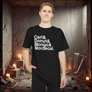 Carl + Donut + Mongo + Mordecai t-shirt | Long Fit | 6 colors | DCC-inspired