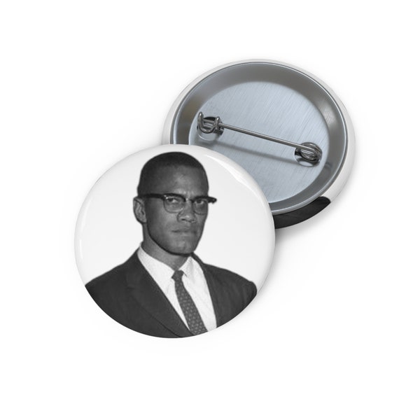 Malcolm X Portrait Button 1