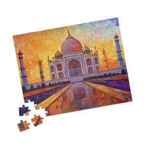 Puzzle, Taj Mahal, India, Mosaic Puzzle, Gift for City Lover, 110-1014 Piece Puzzle, Housewarming Gift, Jigsaw, Family, Kids, Adults