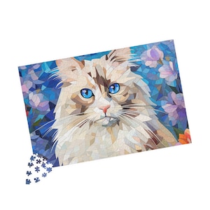 Puzzle, Ragdoll Cat, Mosaic Puzzle, Gift for Dog Lover, 110-1014 Piece Puzzle, Birthday Gift, Jigsaw, Family, Kids, Adults