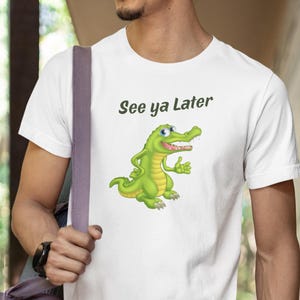 Playful Alligator T-Shirt, Funny Graphic,  Birthday Gift, Summer Vibe Shirt, Whimsical Animal Apparel, crocodile, reptile lover